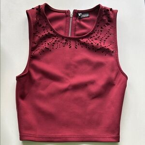 Sparkle & Fade Bordeaux Laser-Cut Crop